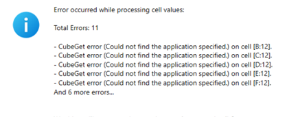 No Application Excel Add-in Error