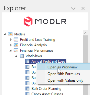 Explore Reports Options