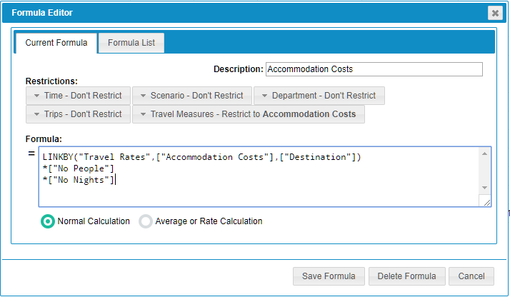 Workview Formula Editor