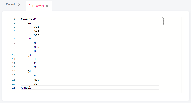 Month Quarters Hierarchy