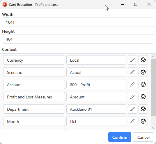 Card Execution Window
