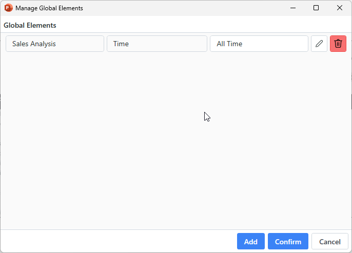 Manage Global Elements