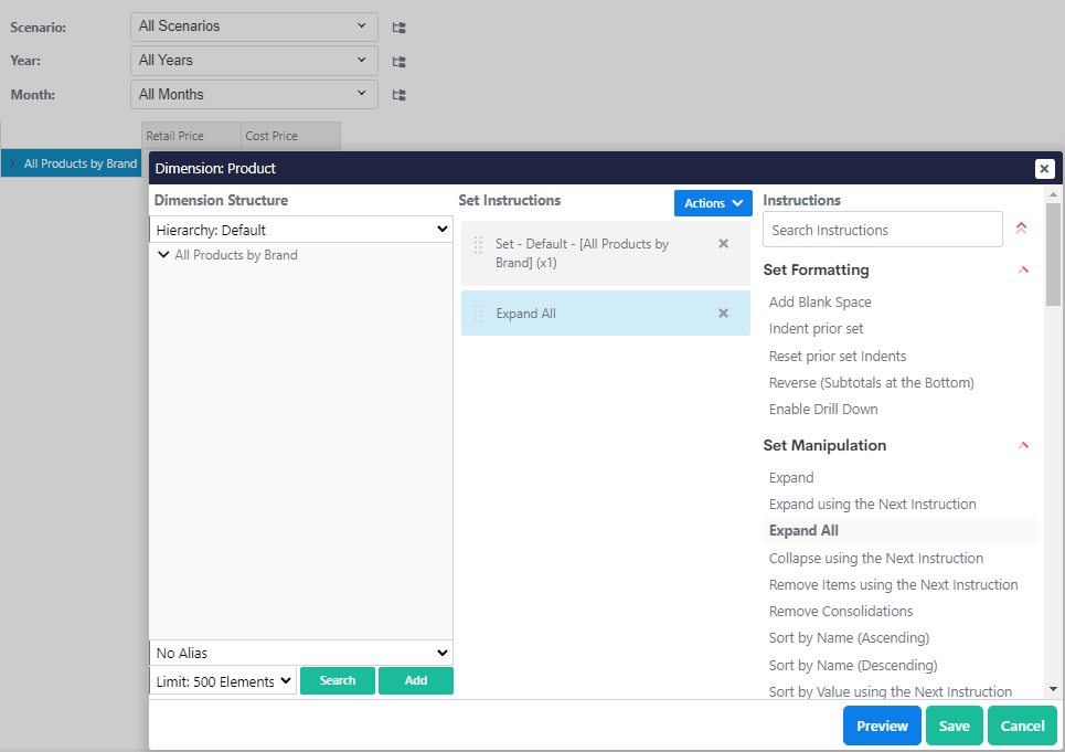 Product Dimension Instructions