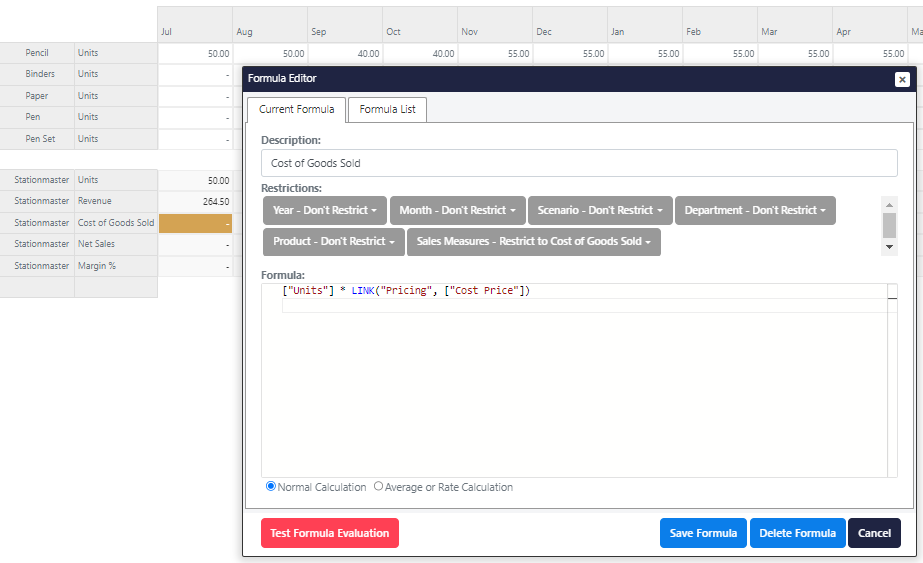 Linking the Cubes for Cost Price