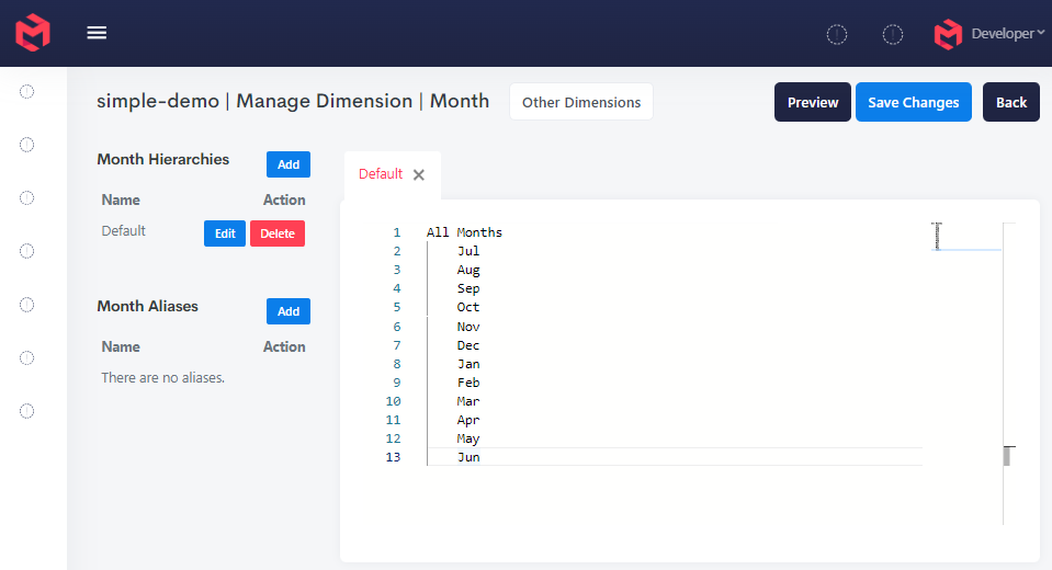 Year Dimension Hierarchy